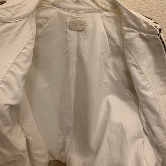 Chico’s white zipper jacket long sleeve - Picture 9 of 11